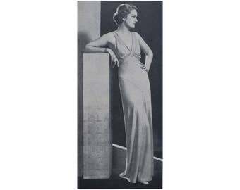 A glamorous 1930's evening dress, printable ready-made pattern