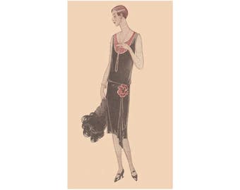 A stunning 1920's evening dress, ready-made printable pattern