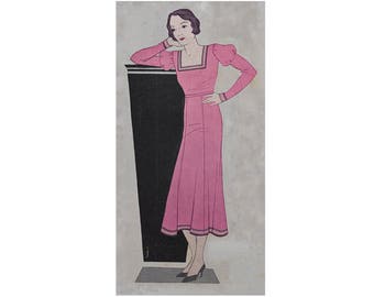 Une charmante robe des années 30, modèle imprimable prêt à l'emploi