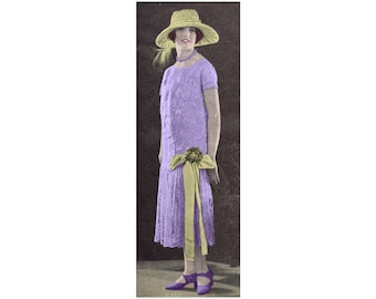 Un dulce vestido de encaje de los años 20, patrón imprimible confeccionado