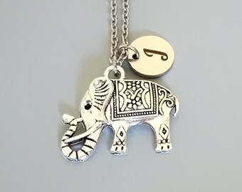 Lucky elephant charm necklace, gifts for daughter, elephant lover Christmas small gifts (A48)