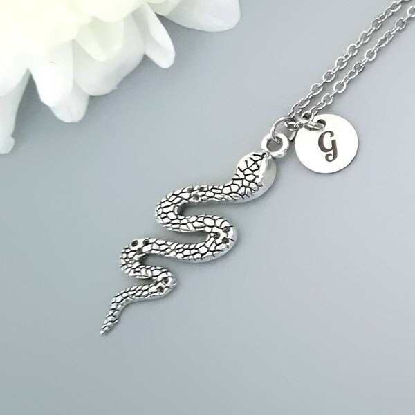 Snake Personalized Necklace, Gothic Necklace, Best friend gift (A12)