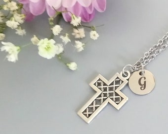 Cross Pendant Necklace, Mens cross necklace, Cross jewelry, Personalized gift (R3)