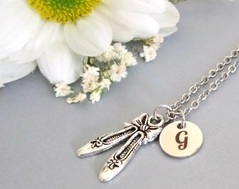 Ballet Shoe Necklace, Ballet jewelry, Personalized dance gifts  (F8)