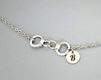 Collar de esposas, Collar de mejor amigo de larga distancia, Regalos de oficial de policía, Collar de amistad de cómplices en el crimen (P18)