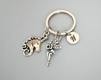 Llavero de hadas unicornio, encanto de hadas personalizado, llavero Pixie (K4)