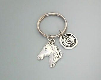 Personalized Horse Head Key ring, Horse lover gift, Gifts for her (K28)