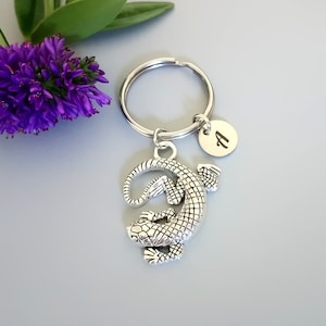 Personalized Lizard Key Chain, Salamander Gecko boyfriend gift (K60)