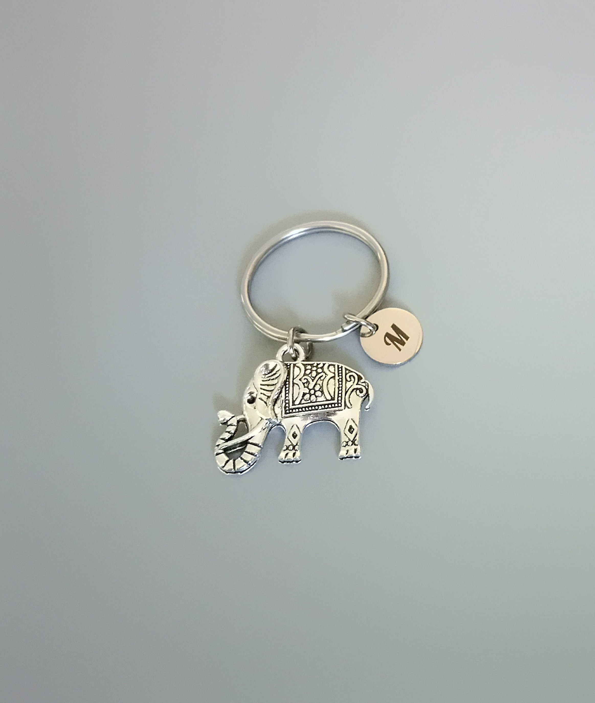 Lucky elephant cute keyring , small coworker gift, elephant lover Christmas gifts, animal keychain (K76)