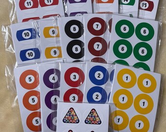 Pool Ball Stickers 15 Balls + Rack Choice 96/192/288 Billard Stickers 8 Ball Sticker Great 4 Scrapbook Fanatic Use Sticker For Many Projects