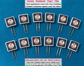Time Appointment Paper Clip for Service Tech & Real Estate Agent (12) Professional Daily Work or Client Appointment Organizer Visiting Nurse