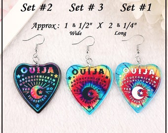 Ouija Earrings  3 Styles To Choose From Oiuja Board Earrings Hip Hop Multi Color Earrings Stocking Stuffers Secret Santa Gifts Office Gift