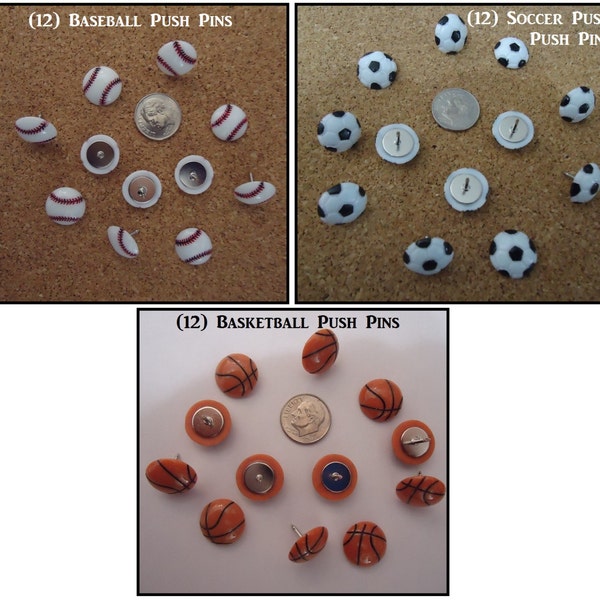 Sports Message Board Push Pins Baseball Thumb Tacks Pins Sweet Office Gift Soccer Push Pins Basketball Thumb Tack Tennis Push Pin Volleyball