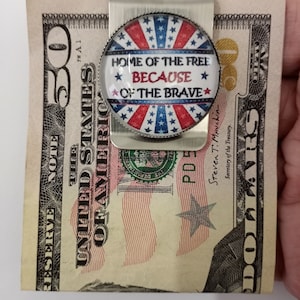 Home Of Free Because Of The Brave Money Clip Stainless Steel Dad Gift Holds Money So You Don&#39;t Loose Your Do-Ra-Me Military Money Clip Gift