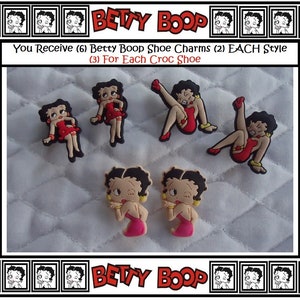 Betty Boop Shoe Charms Kids Clog Shoe Charms (6) Boop Shoe Charms Soft Silicone Nurse Shoe Charms Kids Shoe Charms Kids Flip Flops Sandals