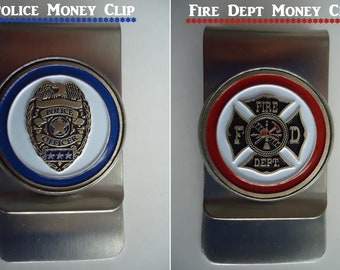 Fireman Money Clip Police Money Clip Stainless Steel Money Clip Police Dept Fire Department Accessory Dad Gift Hold Money So You Don't Loose