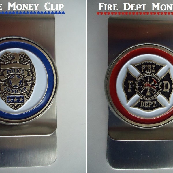 Fireman Money Clip Police Money Clip Stainless Steel Money Clip Police Dept Fire Department Accessory Dad Gift Hold Money So You Don't Loose