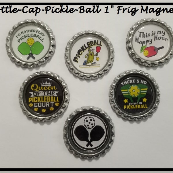 Pickleball Frig Magnets Sweet Office Gift (6) Pickleball Fridge Magnets Stocking Stuffer Gifts Frig Sports Sports Games