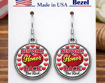 Back The Red Earrings • All American Firefighter Earrings • Support / Honor / Back The Red Earrings Show Your Support For All Firefighters