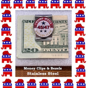 Donald Trump Money Clip Stainless Steel Dad Gift Holds Money So You Don&#39;t Lose Your Do-Ra-Me 45TH & 47TH Trump Money Clip Collector Keepsake