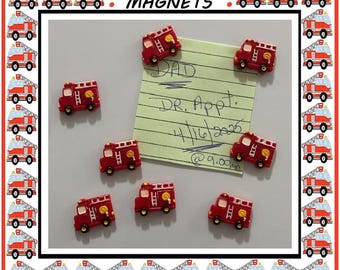 Imanes de bomberos, imanes de camiones de bomberos, regalo de Navidad para la oficina (8), imanes de bomberos, imán de nevera, imán de neodimio, notas, fotos y recordatorios.