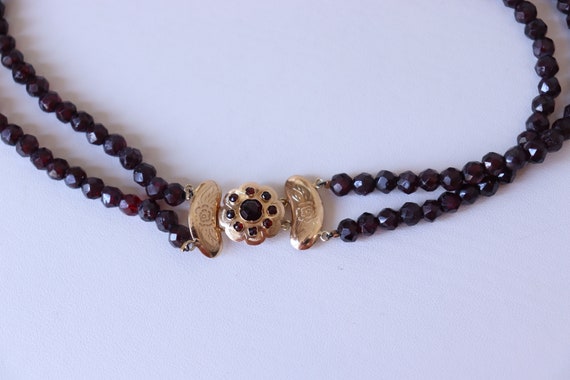 Antique Vintage Bohemian Faceted Garnet Choker Ne… - image 3