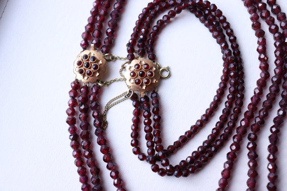 Vintage Faceted Garnet Set of Necklace / Choker a… - image 2