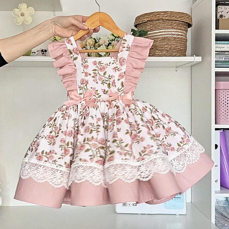 Tea party dress sewing pattern, Kids Easter dress PDF image 7