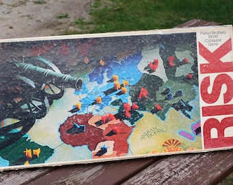 Juego de mesa Risk de Parker Brothers, 1975, en buen estado, ideal para jugar en familia, coleccionable, juego de mesa retro, para niños de 10 años en adelante.