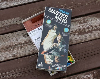 Zabytkowa gra planszowa Master Mind firmy Invicta z 1972 r., kompletna i w dobrym stanie, używana, wieczór gier rodzinnych, przedmiot kolekcjonerski, gra planszowa retro