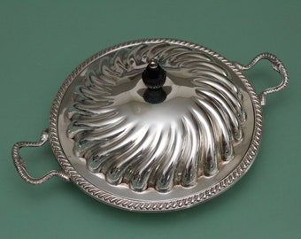 Antyczny talerz książęcy Mappin & Webb's, półmisek do serwowania, potrójny depozyt, platerowany srebrem, pokryty, Londyn i Sheffield W9564