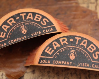 Vintage Ear-Tabs firmy Jola Company, Vista California, Retro Beauty