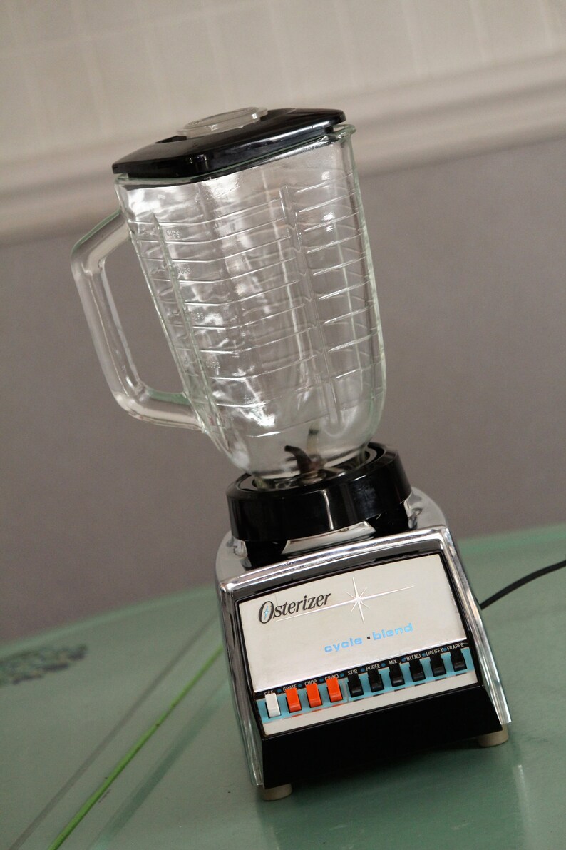 Vintage Osterizer Blender Chrome Body Glass Jar Etsy
