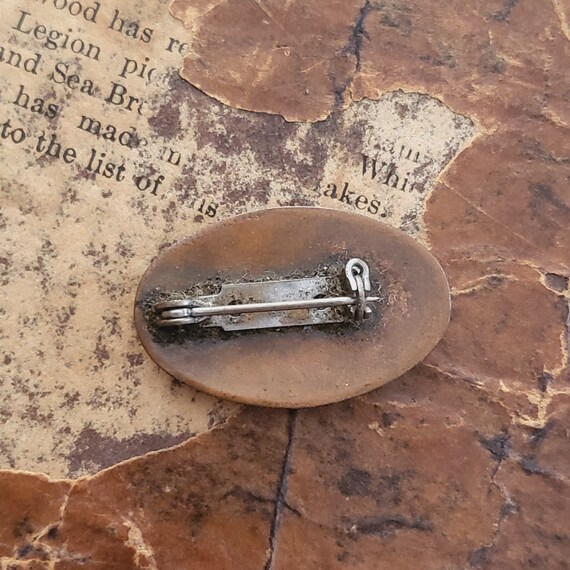 Vintage Solid Copper Oval Brooch - image 2