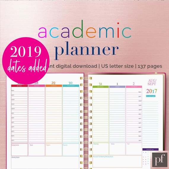 best academic planner for students 2018 to 2019 school year track your assignments grades papers projects tests quizzes more best school planner