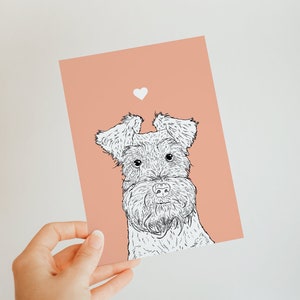 Carte Schnauzer nain A6 - intérieur vierge - carte chien mignon - carte pour les amoureux des chiens - carte de voeux - pour lui - terrier - toutes les occasions