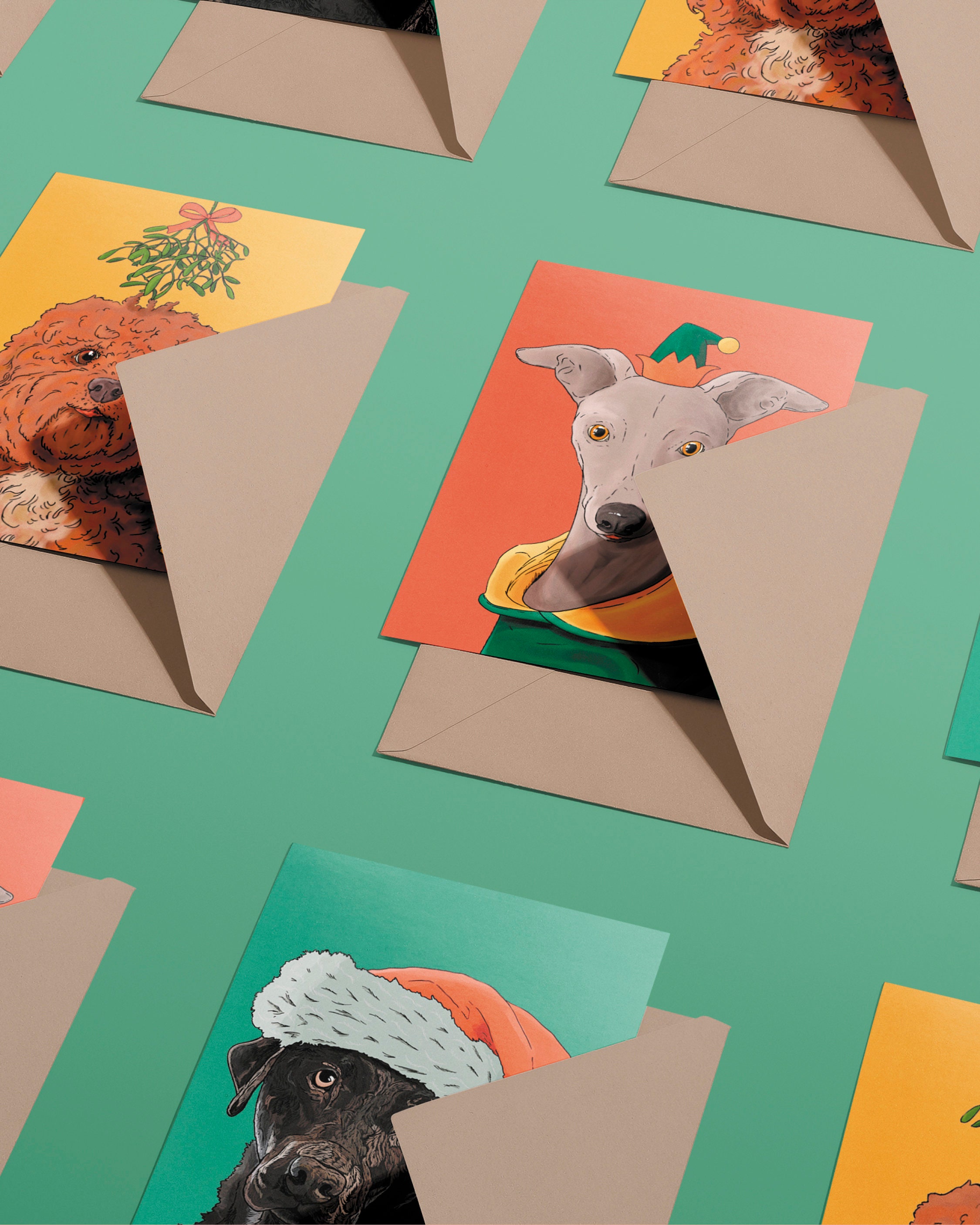 charity-dog-christmas-cards-pack-of-6-3-designs-dog-etsy-uk