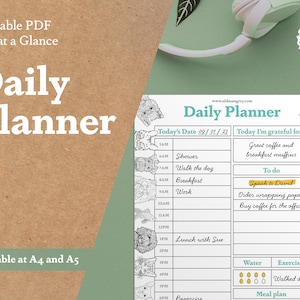 Day at a Glance Printable Planner Digital Download Undated Cute Animal ...