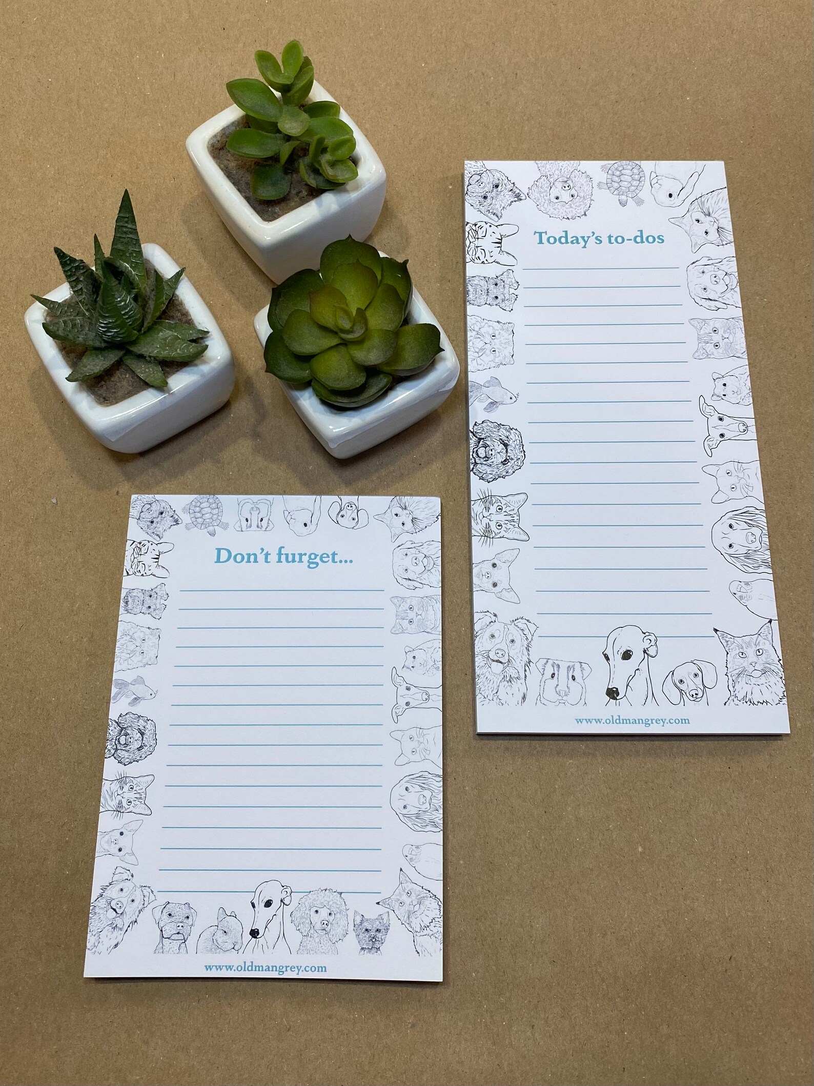 Pets Design Note Cute Animal A6 Memo Pad - Don't Furget - Dog - Cat - Rabbit - Pets ...