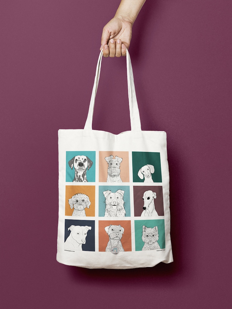 Pawsome Dog Tote Bag Cute Gift for Dog Lovers 100% Cotton Reusable ...