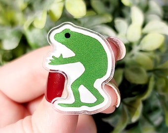 Loveland Frogman Pin, Acrylic Pin, Cryptid Core, Weird Pins, Cryptid Gift, Cryptid Pin, Cryptid Hunter, Cryptid Buttons, Cryptid Pin Set