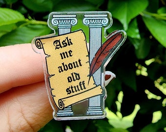 History Pin, Historian Gift, Archivist Pin, Librarian Pin, Museum Pin, Museum Curator Gift, Special Collections, History Nerd Gift