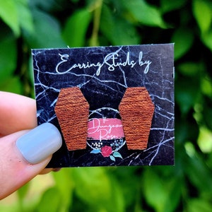 Coffin Stud Earrings, Coffin Earrings, Funeral Earrings, Goth Stud Earrings, Halloween Earrings, Halloween Accessories, Gifts for Goths