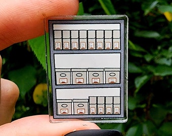 Archival Storage Acrylic Pin, Archival Boxes, Archivist Pin, Archive Pin, Museum Pin, Museum Artifacts, Museum Curator Gift