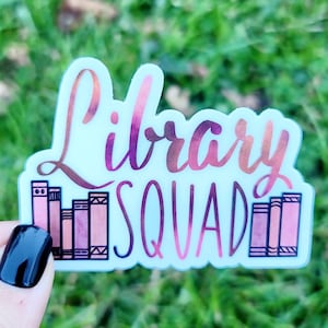 Library Squad Sticker, Matte Sticker, Book Stickers, Reading Stickers, Reader Gift, Book Gift, Library Sticker, Librarian Sticker