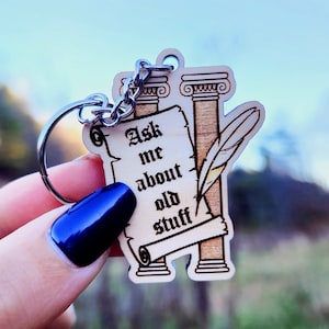 History Keychain, Historian Gift, Old Stuff Keychain, Archivist ...