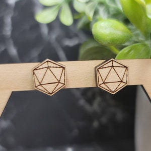D20 Stud Earrings, D20 Dice Earrings, RPG Jewelry Gift, Geeky Earrings, Nerdy Earrings, D20 Gifts for Her, D20 Jewelry, RPG Dice
