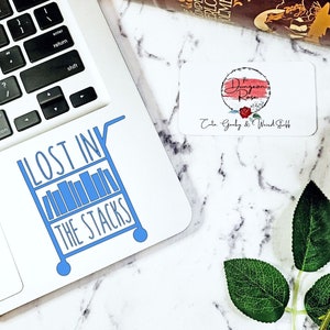 Lost in the Stacks, Librarian Gift, Book Car Decal, Book Laptop Sticker, Librarian Sticker, Library Sticker, Librarian Cart Decal