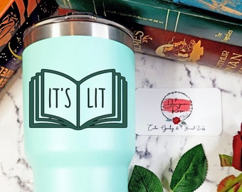 It's Lit Book Decal, English Teacher Gift, Book Car Decal, Get Lit Sticker, Bookworm Gift, Book Laptop Sticker, Literature Sticker