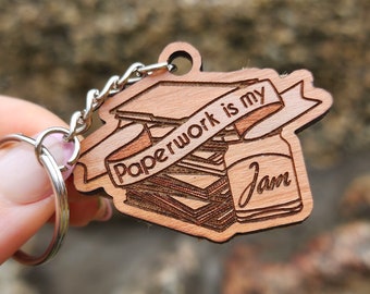 Paperwork is My Jam Folders Archive Keychain, Archival Storage, Archivist Keychain, Museum Keychain, Paperwork Keychain, Office Keychain